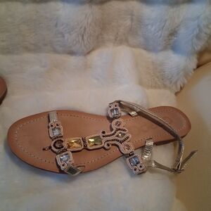 Apepazzo Jeweled Flat Sandals